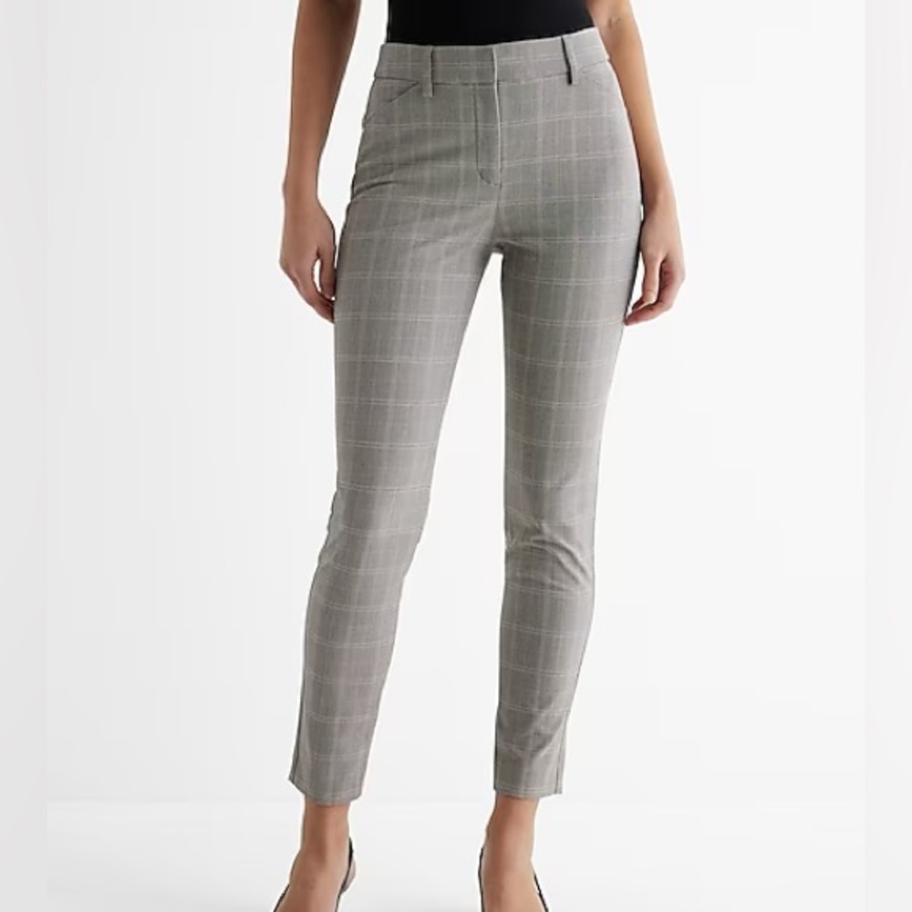 Express editor high rise plaid skinny pants